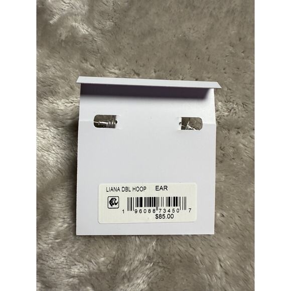 Kendra Scott Liana Double Hoop Rhodium Plated Silver Earrings - Picture 2 of 3